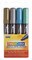 Decocolor Chisel Tip Paint Marker Set 4/Pkg-Gold, Silver, Met Blue And Met Green